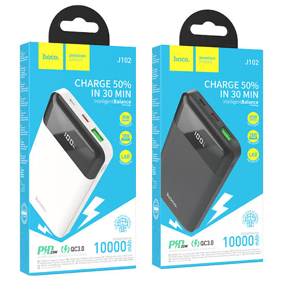 Hoco J102 Cool Figure Power Bank featuring a 10000mAh capacity