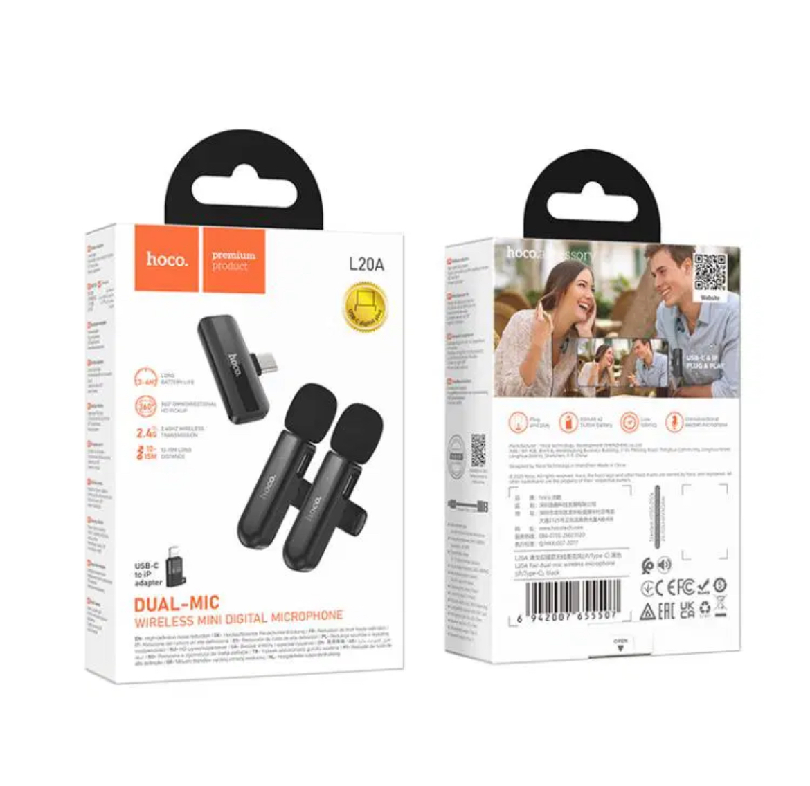 Microphone Hoco L20A double mic iph&type c